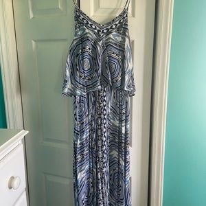 Blue Aztec Maxi Dress